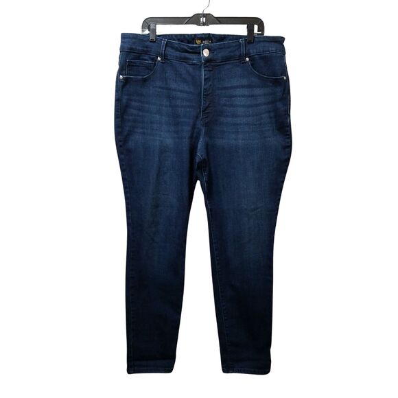 Lee Jeans Women’s 18W Medium Blue Slim Fit Skinny Leg Mid Rise Sculpting Denim - Picture 1 of 5